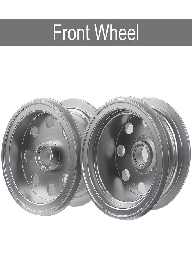 TOOMOD CW-01 Aluminum Front & Rear Wheel Hub Rim Set for Tamiya 1/12 Lunchbox Big Tire Model Car Midnight Pumpkin Chassis Upgrades（Silvery） - Image 3